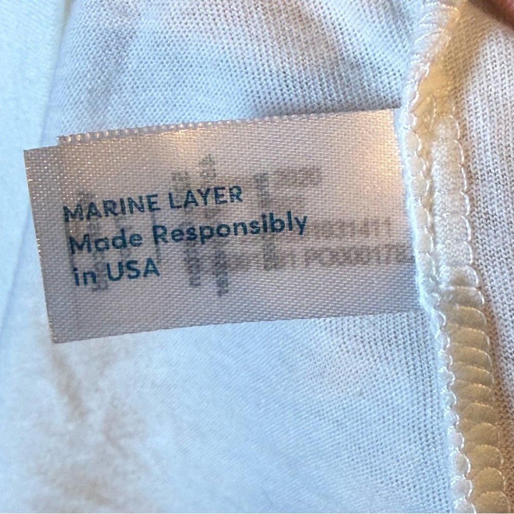 Marine Layer White Rainbow Stripe Graphic Cotton Blend Tee Women's XL - Picture 9 of 9